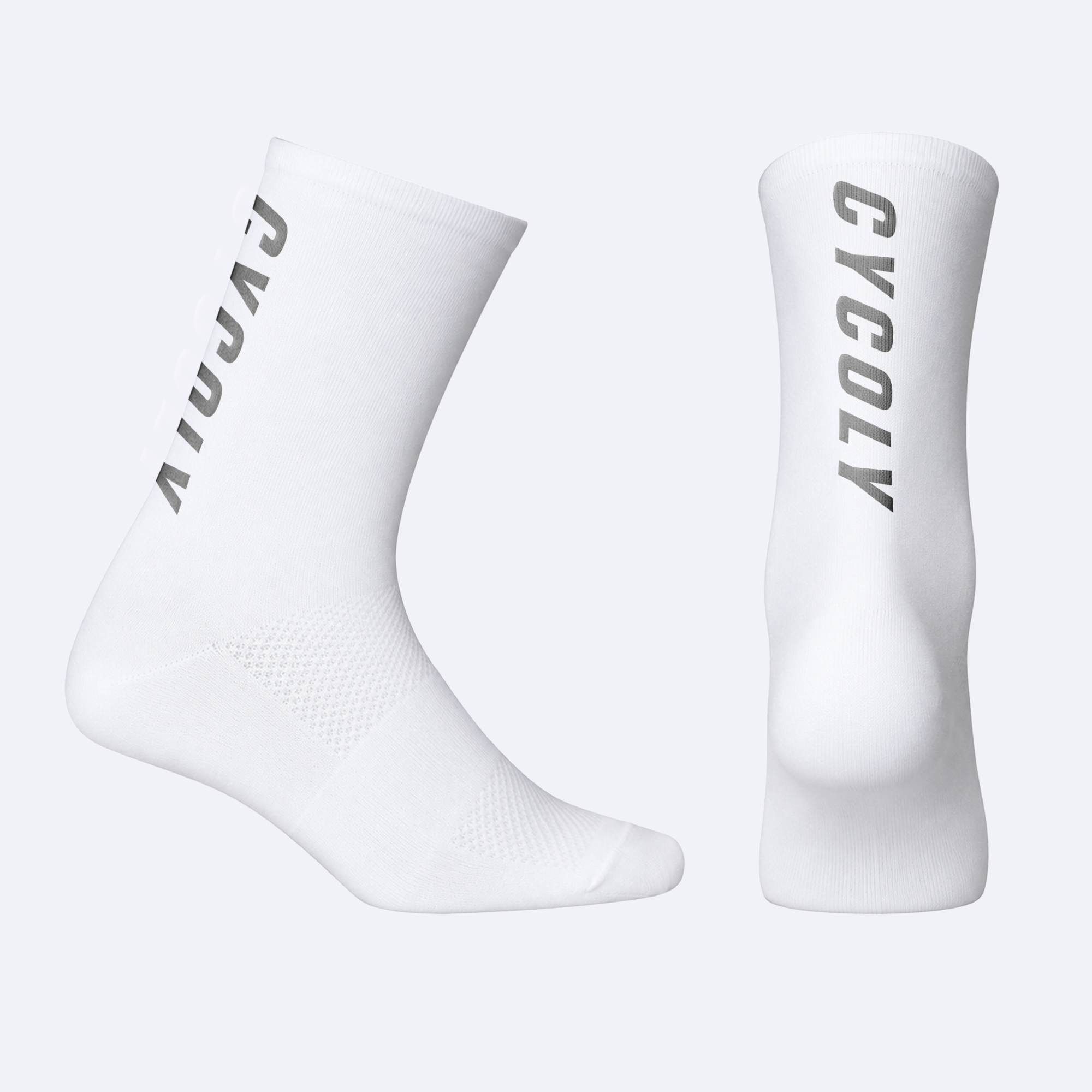 CYCOLY Reflective Unisex Breathable Cycling Socks– White