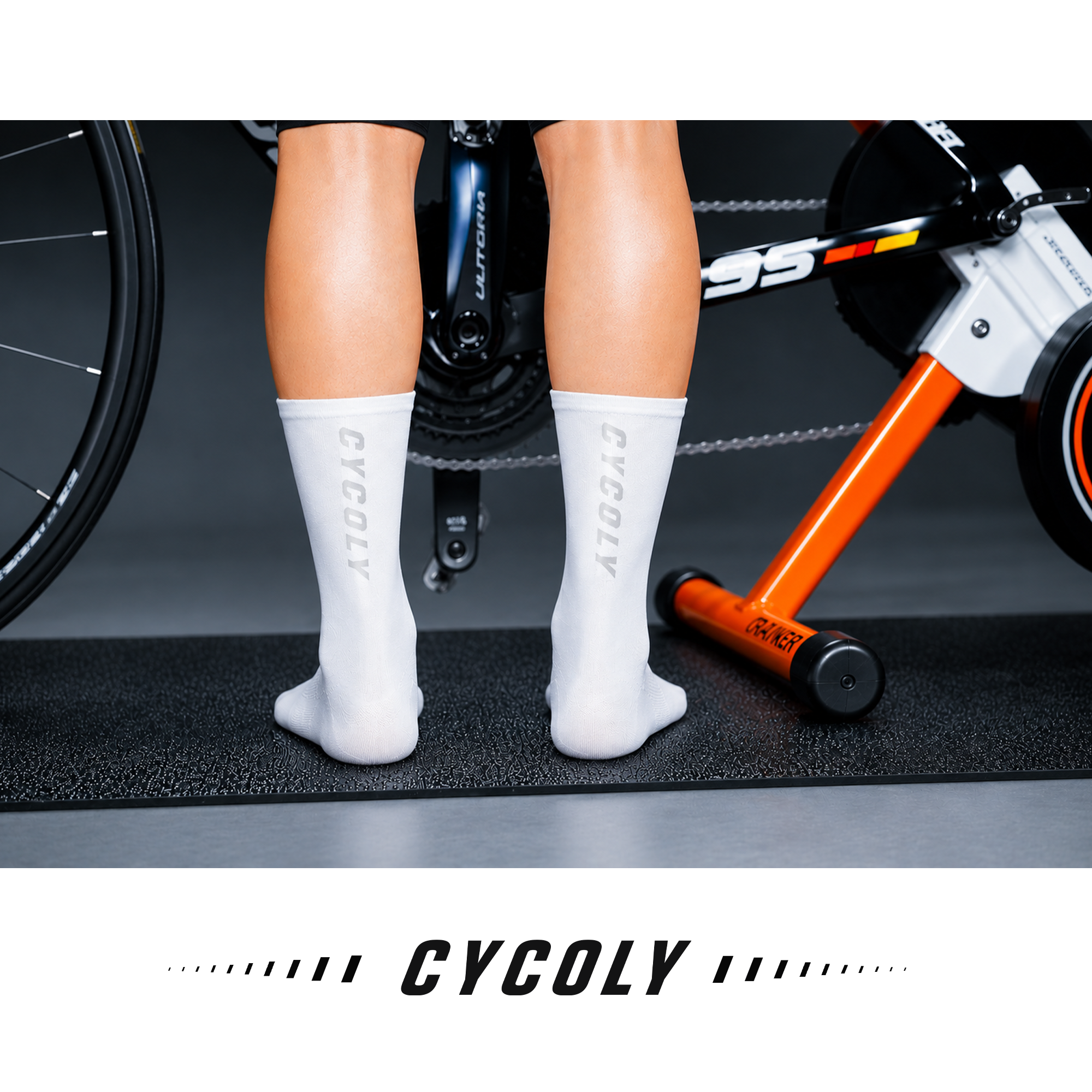 CYCOLY Reflective Unisex Breathable Cycling Socks– White