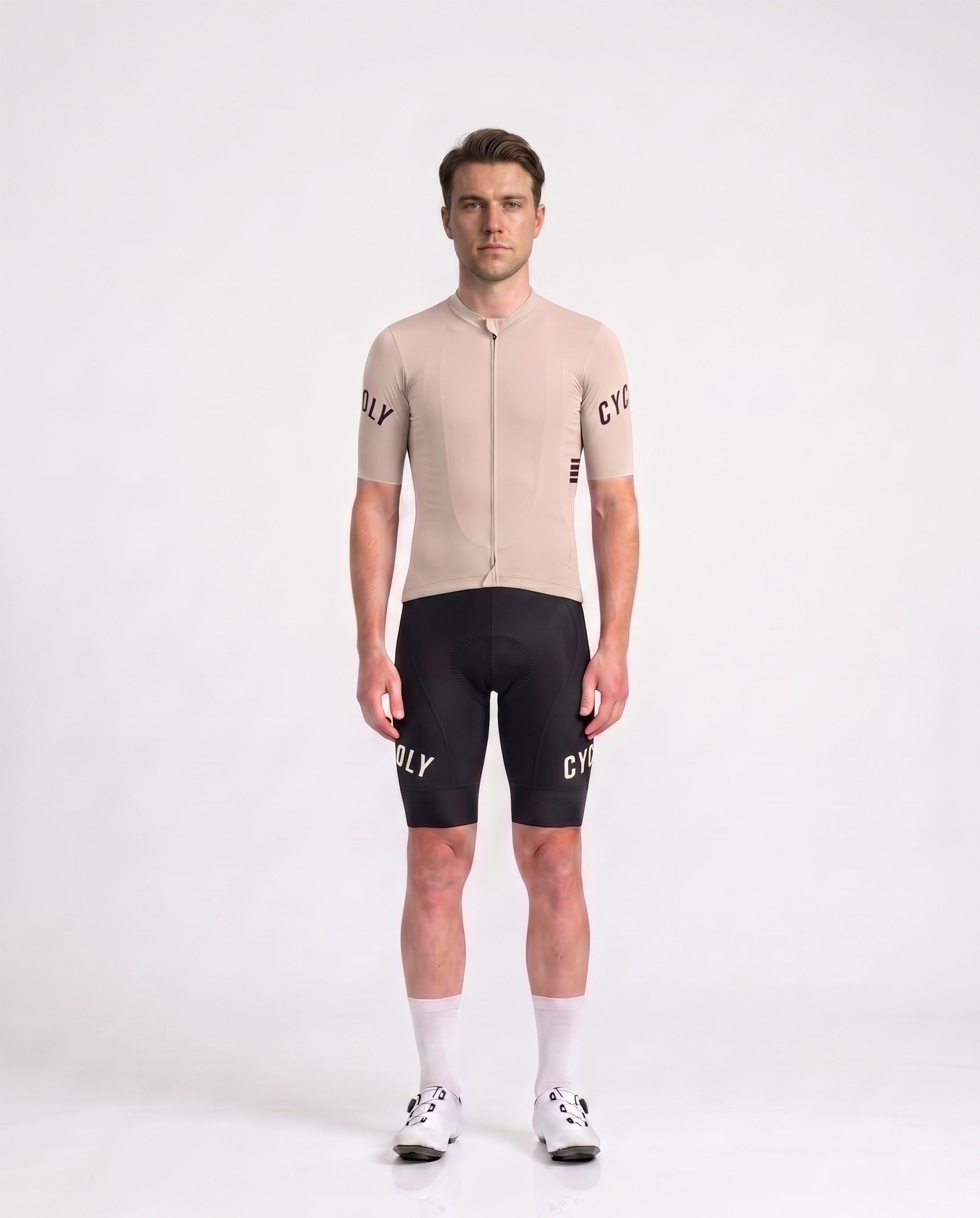 CYCOLY Men's Short Sleeve Cycling Jersey - Ivory