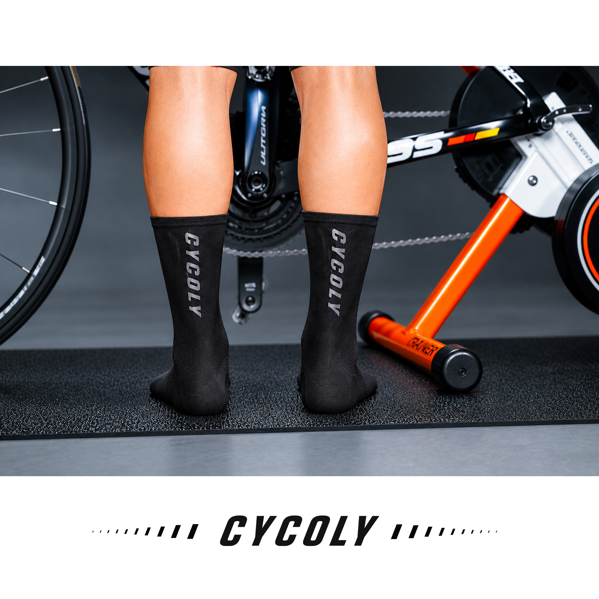 CYCOLY Reflective Unisex Breathable Cycling Socks– Black