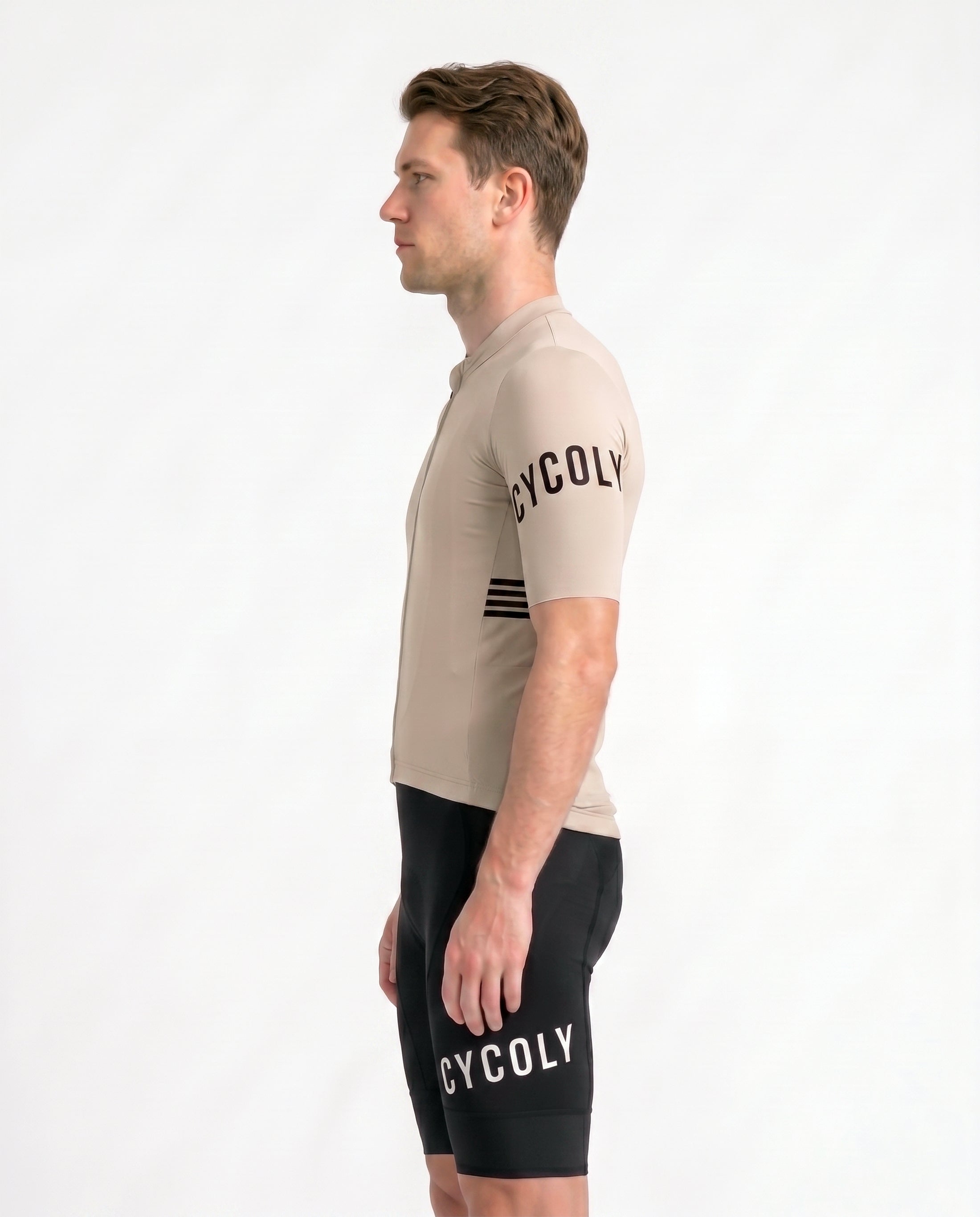 CYCOLY Men's Short Sleeve Cycling Jersey - Ivory
