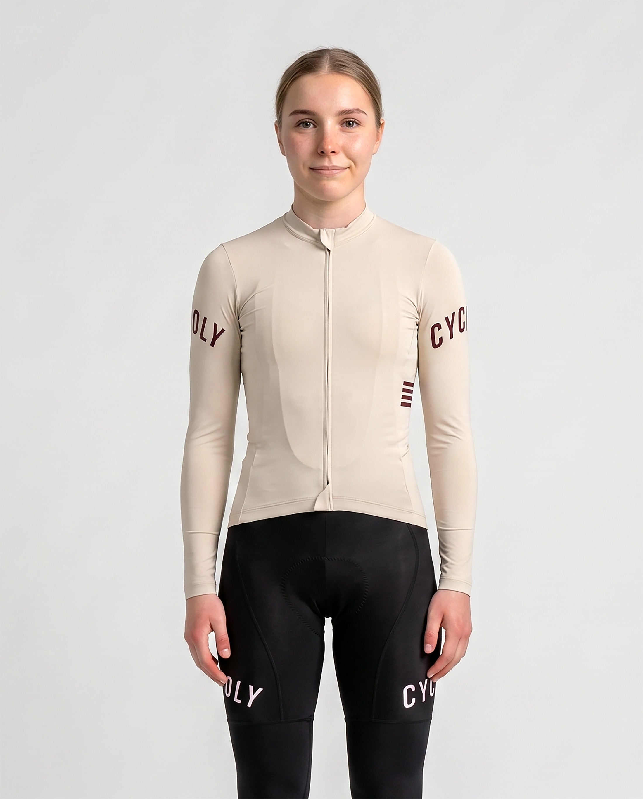Heritage Pro Women's Long Sleeve Cycling Jersey - Ivory